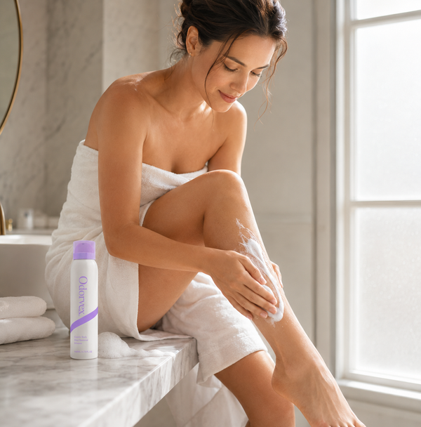 Rinse, reveal hairless skin